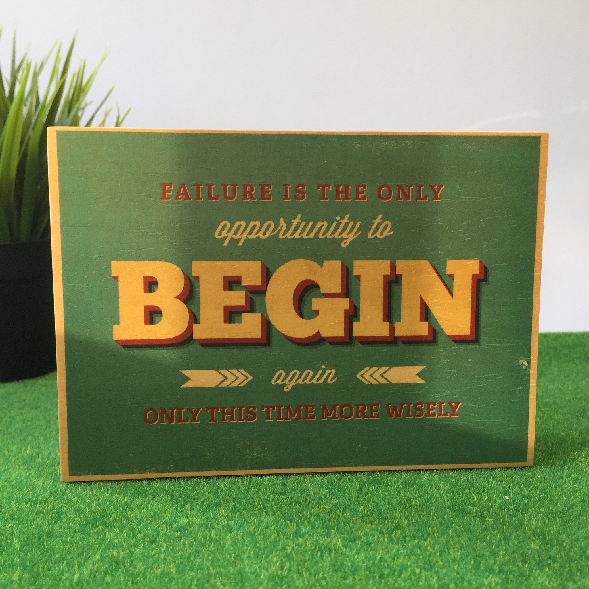 Failure Is The Only Opportunity To Begin Again