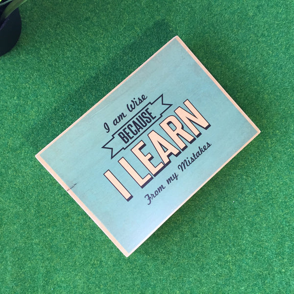 I Am Wise Because I Learn From My Mistakes