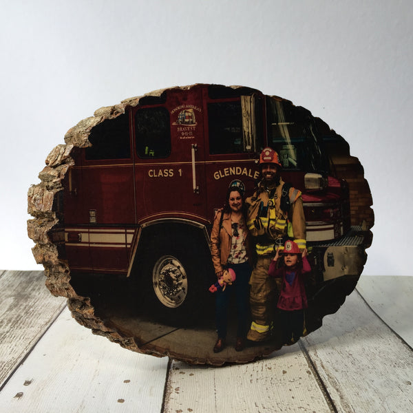 6.5" x 8.5" Oval Photo On Wood