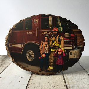 6.5" x 8.5" Oval Photo On Wood